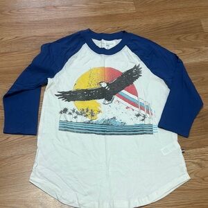 Sol‎ Angeles Blue and White Eagle Graphic Tee